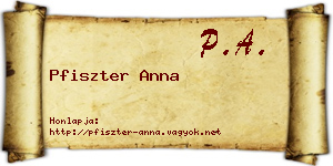 Pfiszter Anna névjegykártya